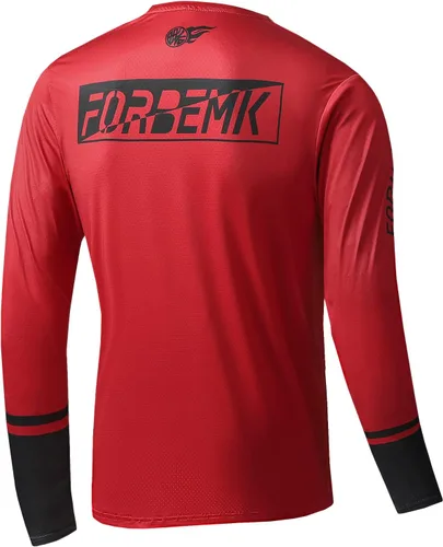 Vista 2 de FORBEMK Camisas de ciclismo para hombre, manga larga, secado rápido y absorbe la humedad, para correr, senderismo, ciclismo, camisetas de manga larga