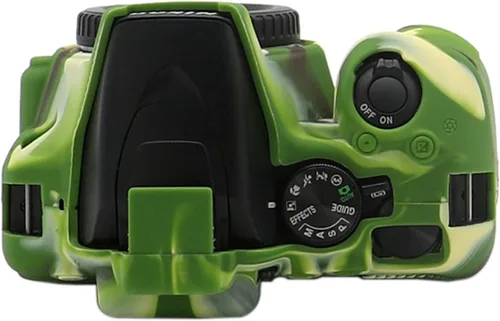 Vista 6 de TUYUNG - Funda de silicona D3500, carcasa protectora para cámara réflex digital Nikon D3500, color verde militar