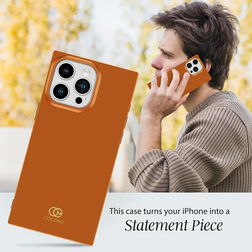 Vista 2 de Cocomii - Funda rectangular compatible con iPhone 13 Pro Max/12 Pro Max - Color sólido, tonos de moda, para mujeres, niñas, hombres, funda Caramelo
