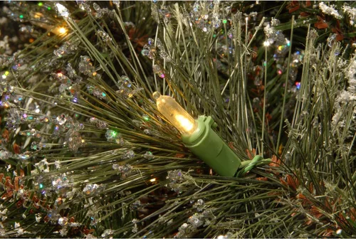Vista 2 de National Tree Company - Guirnalda de Navidad artificial con brillo preiluminada de 6 pies, decoración de Navidad con piñas, 50 luces LED blancas