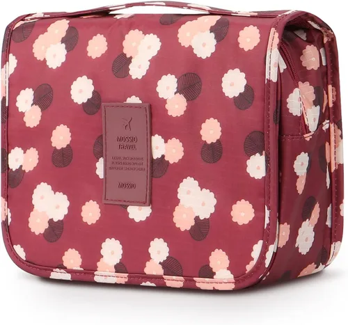 Vista 10 de Bolsa de aseo colgante Mossio - Organizador de viaje grande para cosméticos y maquillaje para hombres y mujeres con gancho resistente