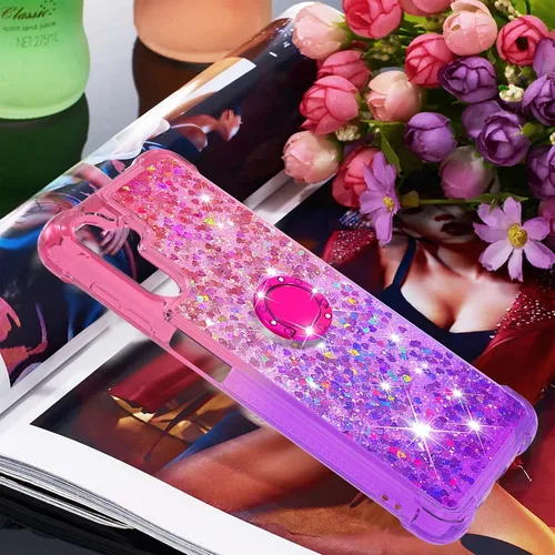 Vista 7 de Funda para Samsung Galaxy A13 5G, Gradient Quicksand Series Glitter Bling Flowing Liquid Flotante TPU Bumper Cushion Reforzado Corners Women Phone