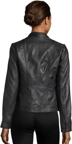 Vista 3 de Chaquetas ligeras de motocicleta para mujer, chaqueta de moto Cafe Racer para mujer, chaqueta de motociclista para mujer, 5 unidades de piel