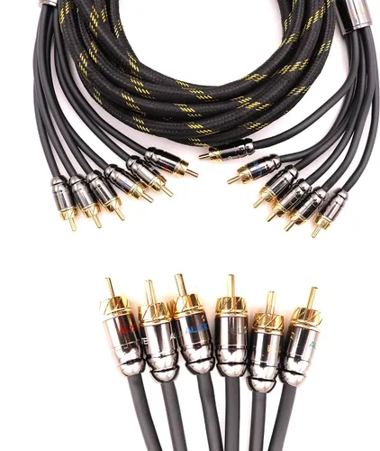Vista 5 de Elite Audio EA-PROK8 + EA-PRO617 Pro Series Kit de cableado de amplificador con combo RCA de 6 canales, 1000 W de potencia máxima, 8GA, cable
