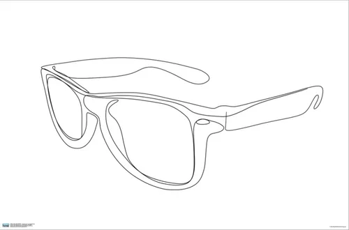 Vista 2 de Trends International LÍNEA Y Pincel - Póster de pared de lona con lentes de sol de línea continua