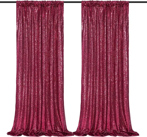 Vista 11 de B-COOL Cortinas de Fondo de Lentejuelas Azul Bebé 2 Piezas 2ftx8ft Fotografía para Fiestas Fondo Brillante Cortinas para Prom Bodas Baby Shower