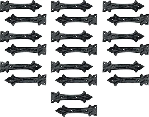 Vista 7 de Adonai Hardware Adonijah Bisagra falsa de aluminio para montaje frontal (6.5" x 12 Pack, Negro mate) para puertas de granero, puertas, armarios