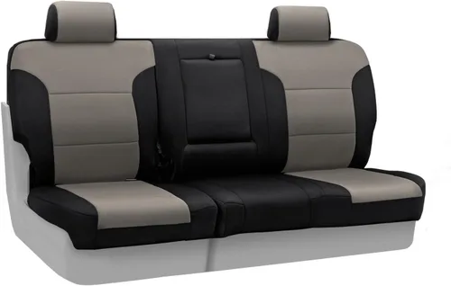 Vista 28 de Coverking Funda de asiento de cubo manual 50/50 de ajuste personalizado para modelos seleccionados de Nissan Frontier - Neosupreme Solid (negro)