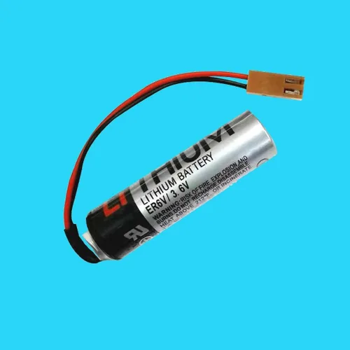 Vista 3 de (4 piezas) ER6V/3.6V 2400mAh batería de litio de repuesto con enchufe marrón para batería PLC y sistema M64