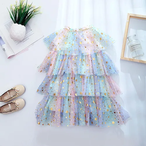 Vista 3 de Ropa para niñas de 7 a 16 niveles de tul para bebé, princesa, vestido sin mangas, vestido y falda para niñas