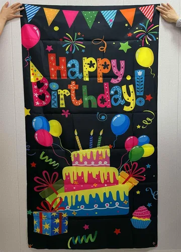 Vista 2 de GYA Cartel colorido de la puerta de la fiesta de cumpleaños de los niños recién nacidos, baby shower, globos de fondo de la barra de caramelo
