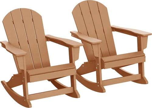 Vista 108 de WestinTrends Silla mecedora Malibu de poliéster para exterior/patio Adirondack, Negra