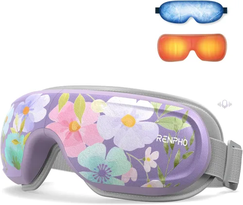 Vista 11 de RENPHO - Masajeador de ojos con control de voz de calor y enfriamiento, regalos de cumpleaños para mujeres y hombres, HSA elegible para FSA, máscara