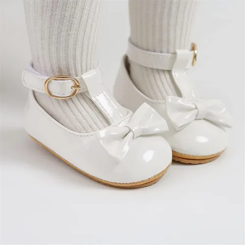Vista 2 de LAFEGEN Zapatos de bebé para niña, antideslizantes, suela suave, de piel sintética, para bebé, Mary Jane, zapatos planos para primeros pasadores