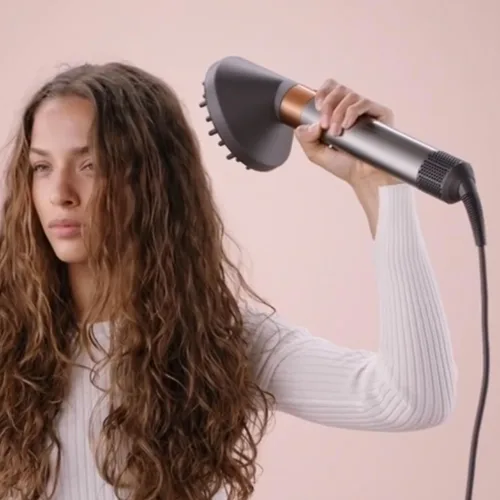 Vista 3 de Accesorio difusor mejorado para Dyson Airwrap Styler - Se convierte en boquilla difusora de secador de pelo, 973365-01, gris