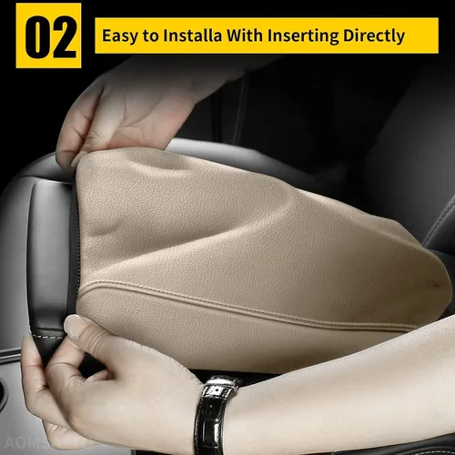 Vista 3 de AOMSAZTO Fundas de reposabrazos para Toyota RAV4 2013-2018 Beige