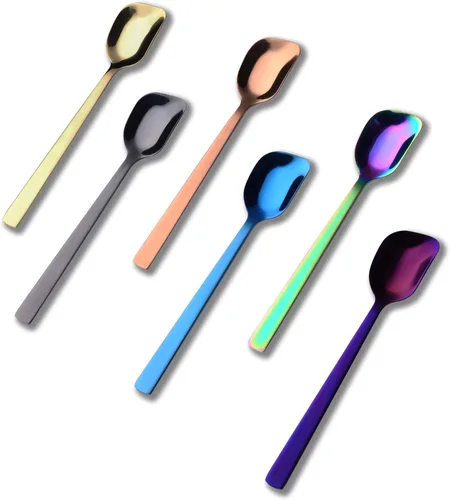 Vista 8 de GoGeiLi Juego de cucharas de helado/postre de arco iris de acero inoxidable