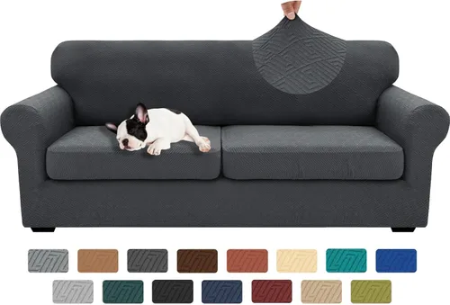 Vista 63 de XINEAGE Funda de diván para sofá en forma de L, fundas de sofá modular para mascotas, funda de asiento de sofá antideslizante lavable, fundas
