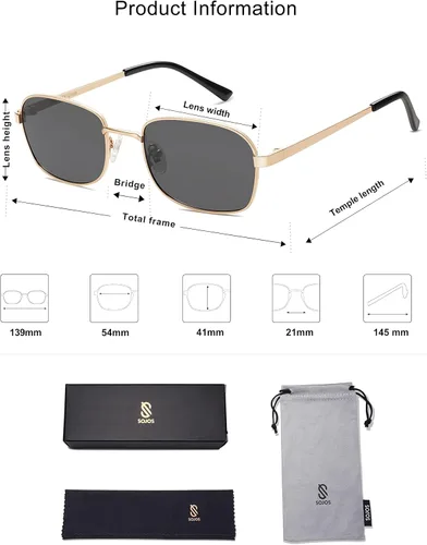 Vista 21 de SOJOS Retro Polarized Oval Sunglasses for Women Men Trendy Classic Shades UV400 Protection SJ1177