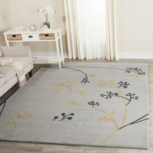 Vista 9 de SAFAVIEH Soho Collection - Alfombra redonda de 6 pies, color gris, lana hecha a mano, ideal para zonas de alto tráfico en sala de estar, dormitorio