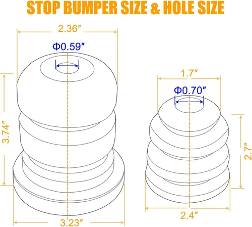 Vista 2 de Dos parachoques de brazo de control y dos parachoques de eje trasero de control reemplazan 15153958 905-208 15039397 compatible con Chevy Silverado