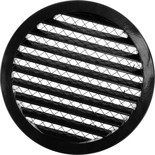 Vista 12 de Vent Systems Cubierta de ventilación Soffit de 8 pulgadas, rejilla de ventilación redonda negra, cubierta de parrilla, pantalla de malla integrada