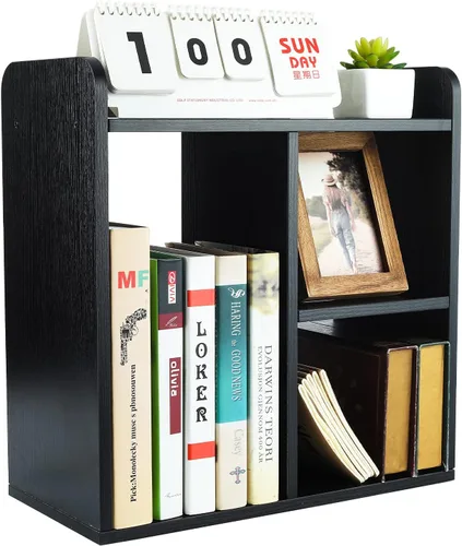 Vista 17 de PAG Organizador de Escritorio Estante de Escritorio Estantería Ajustable de Encimera Estantes de Mesa Pequeños Organizador de Libros Organización