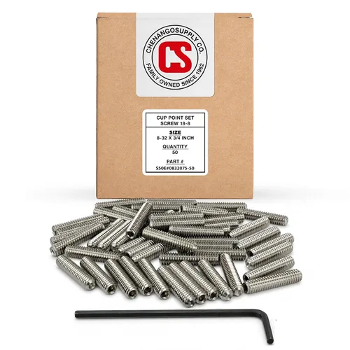 Vista 8 de Chenango Supply 8-32 x 1 Tornillos de acero inoxidable con punta de copa