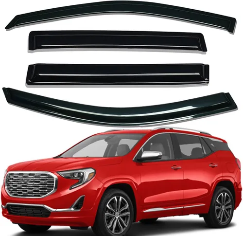 Vista 6 de Lightronic Visera de ventana de ventilación automática con clip extra duradera, compatible con GMC Terrain 2018-2024, protección UV, deflector