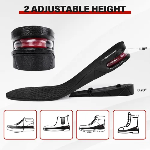 Vista 2 de ERGOfoot Plantillas para aumentar la altura para hombres y mujeres, alzas de zapatos invisibles ajustables y potenciadores de altura, se ajustan a