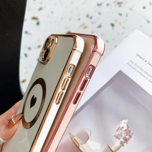Vista 3 de Para iPhone 15 Funda de silicona a prueba de golpes lindo diseño suave de silicona cámara de protección de corazón encantador fundas para iPhone 15
