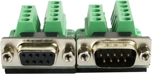 Vista 2 de DB9 Conector de ruptura RS232 Serial 9 Pin Conector Db9 Terminal (Macho x 1, Hembra x 1)