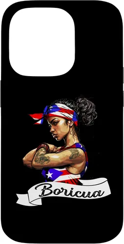 Vista 17 de Funda para iPhone 16 chica puertorriqueña Boricua Puerto Rico Flag Pride Mujer