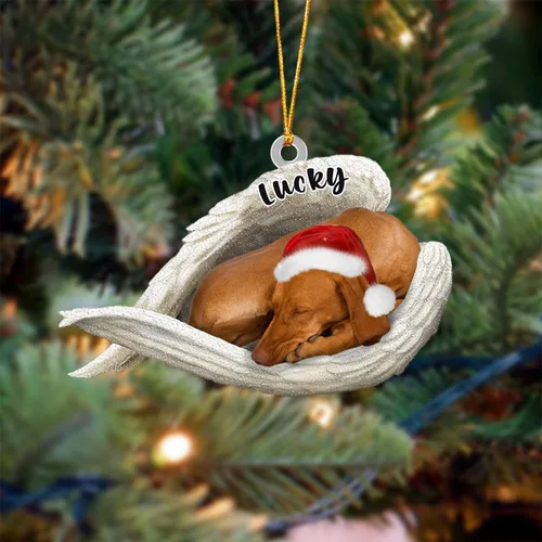 Vista 5 de Ángel durmiente de Afghan Hound para Navidad, adorno personalizado con el nombre del perro, adorno de Navidad personalizado para amantes de perros