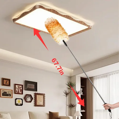 Vista 5 de Extendable Cleaning Duster,66.9Inch Telescoping Feather Dusters with Stainless Steel Extension Pole for Cleaning High Ceiling Fan, High