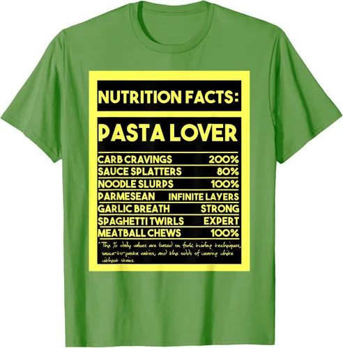 Vista 18 de Pasta Lover Nutrition Facts: The Ultimate Carb Connoisseur's T-Shirt Negro