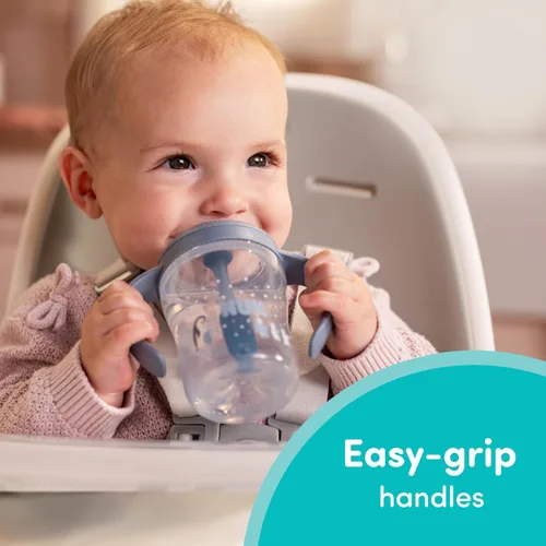 Vista 5 de NUK Perfect Match - Taza de aprendizaje con pajita, 8 onzas, paquete de 2 – Pajita suave, asas de fácil agarre, sin BPA, taza de transición a prueba