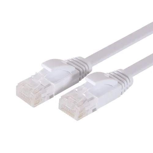 Vista 2 de BUSOHE Cable Ethernet Cat6 de 6 pies, 2 unidades, blanco, Cat-6 plano RJ45 para computadora, Internet LAN, red Ethernet, cable de conexión Ethernet