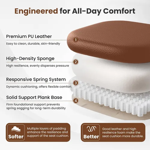 Vista 5 de BESTFAIR Silla de oficina grande y alta, silla ejecutiva de capacidad de 400 libras con respaldo alto y reposapiés, silla de oficina ergonómica