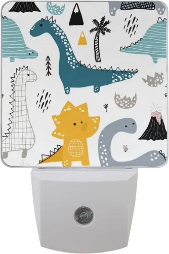 Vista 10 de Lámpara de noche LED enchufable con sensor de luz, libélulas florales grungy, luz blanca, paquete de 2 unidades, para pasillo, baño, dormitorio