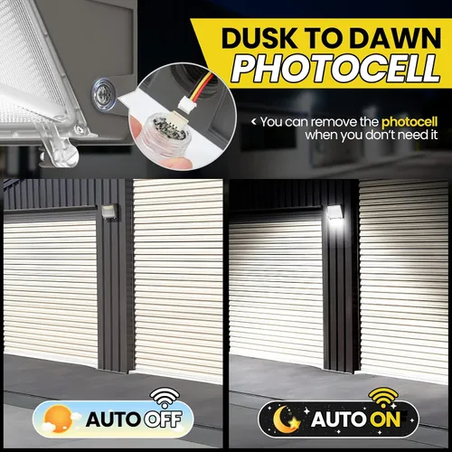 Vista 4 de YARBO Paquete de luz LED de pared de 80 W, 60 W, 40 W, 3 CCT seleccionables con fotocélula del atardecer al amanecer, 22500 lm 150 lm/W, AC100-277
