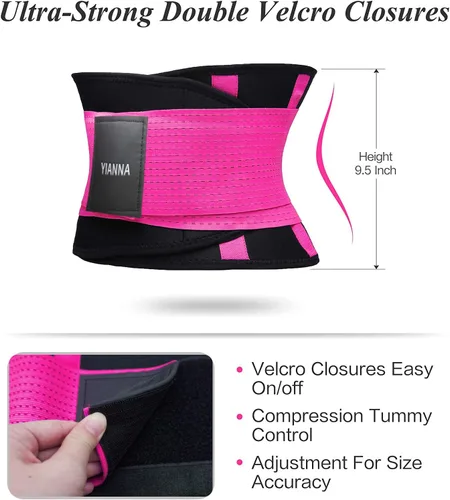 Vista 3 de YIANNA Waist Trainer Belt for Women Waist Trimmer Weight Loss Workout Fitness Back Support Belts