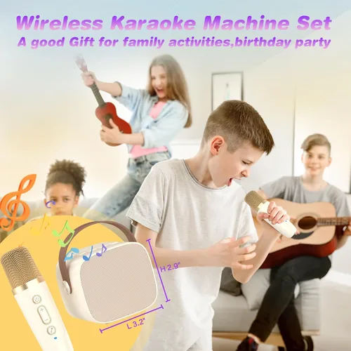 Vista 2 de Mini máquina de karaoke, juguetes divertidos, regalos de cumpleaños de Navidad para niños de 4 a 12 años, niñas, niños, adultos, juguetes