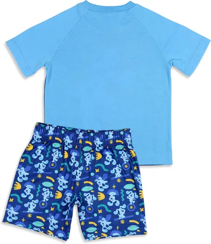 Vista 2 de Nickelodeon - Conjunto de pijama para dormir con diseño de Blue's Clues Smile Blue, Azul Patchwork