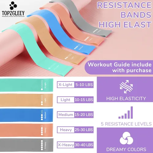 Vista 4 de TOPZGLEEY Juego de anillos y pelotas de pilates con bandas de resistencia, equipo de pilates para entrenamiento en casa, anillos de pilates de 14