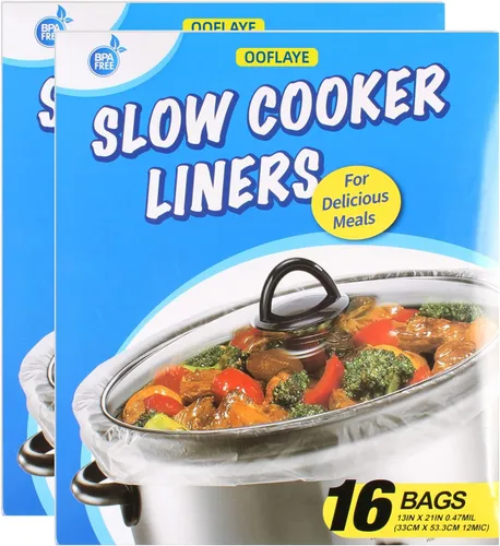 Vista 8 de 16 bolsas de revestimiento de olla de cocción lenta, bolsas de cocina desechables multiusos, tamaño grande para 3 cuartos de galón a 8 cuartos
