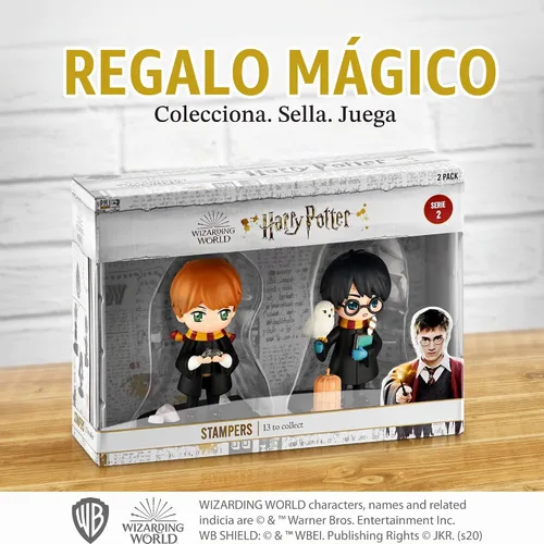 Vista 3 de P.M.I. Harry Potter - Figuras de 3.1 in con estampadores, colección premium, paquete de 2 cajas con ventana (S2)