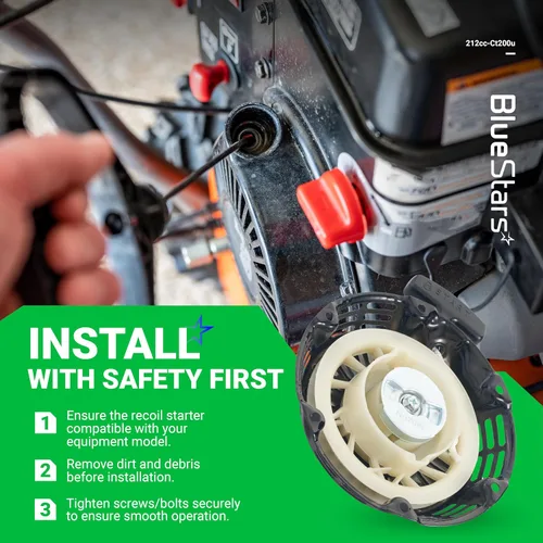 Vista 8 de BlueStars 212 Ct200u Arrancador de retroceso de arranque – Compatible con Predator 212 196cc 212cc 224cc 6.5HP 7HP OHV Engine Coleman CT200U BT200X