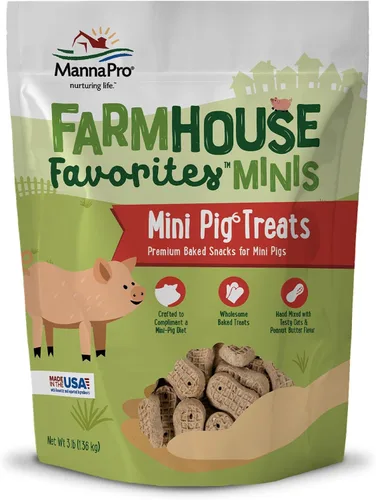 Vista 7 de Manna Pro Farmhouse Favorites - Mini golosinas de cabra y ganado - Bocadillos horneados prémium para mini cabras y mini ganado - Mezclado a mano