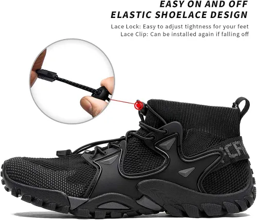 Vista 4 de SOBASO Zapatos de senderismo para hombre zapatos de correr de sendero elegantes y antideslizantes para fitness caminar correr calcetines